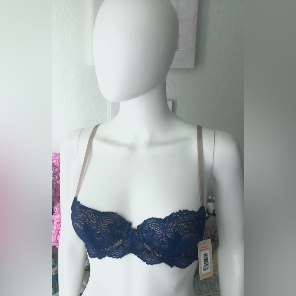 ThirdLove 24/7 balconette Push Up UnderWire Lace Bra in Blue color Size 32B NWT